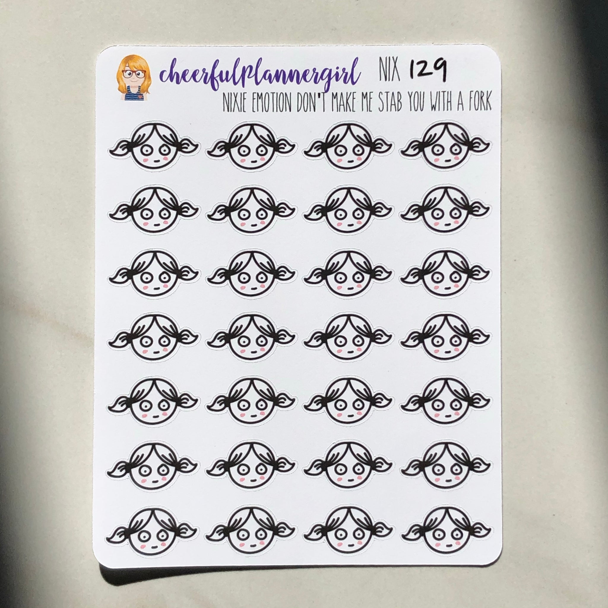 Nixie Emotion Don’t Make Me Stab You With a Fork Planner Stickers