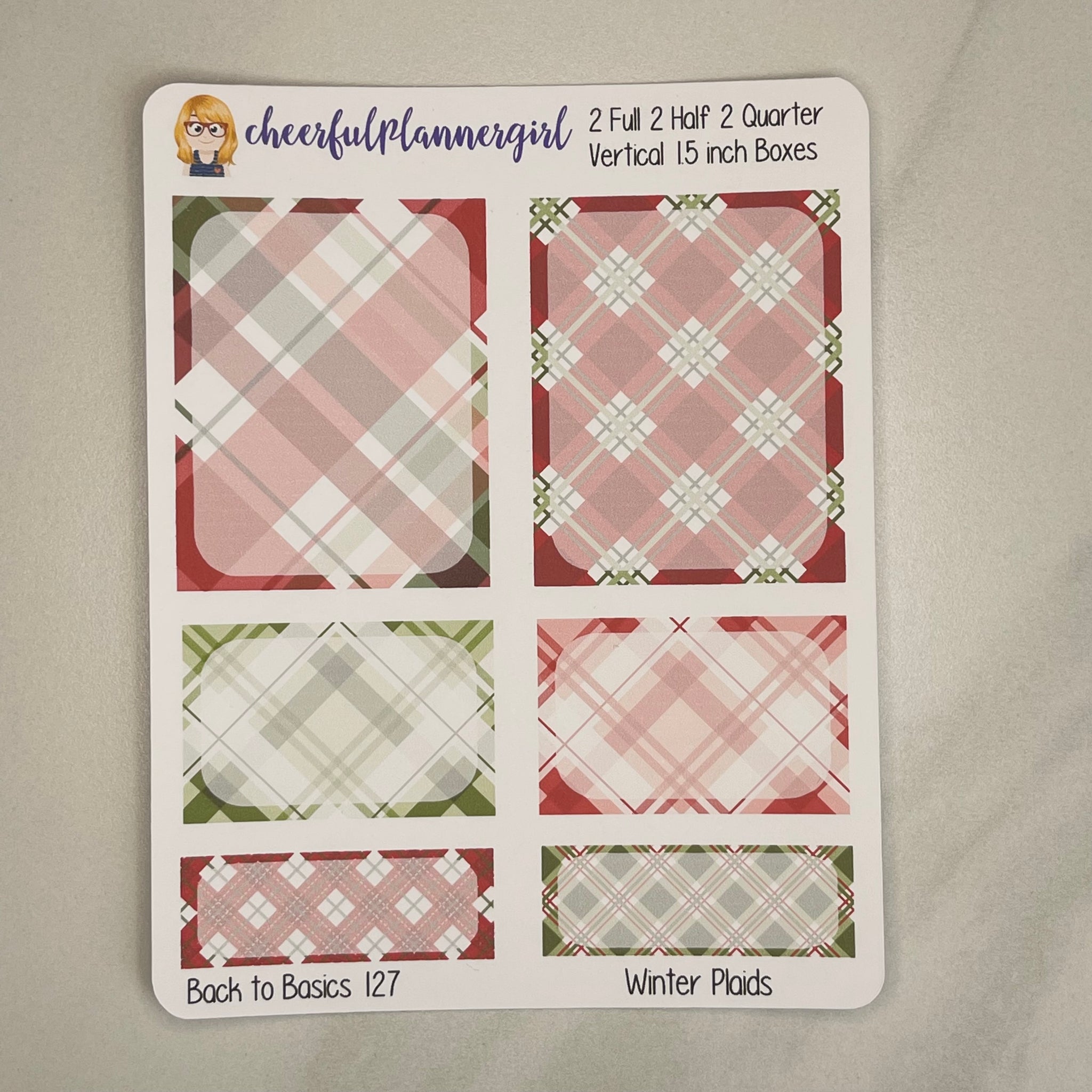 Winter Plaids Planner Stickers Back to Basics