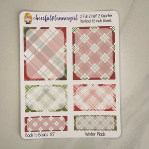 Winter Plaids Planner Stickers Back to Basics