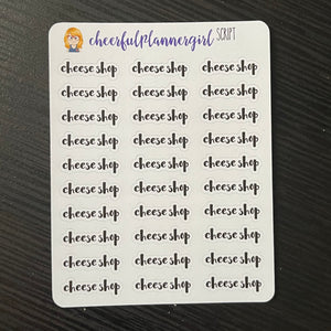 Cheese Shop Script Planner Stickers