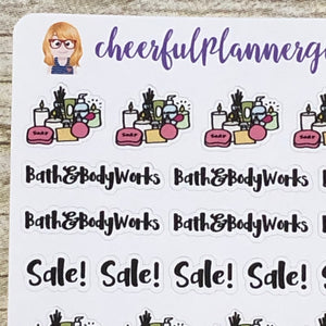 Bath & Body Works Script with Icons Planner Stickers