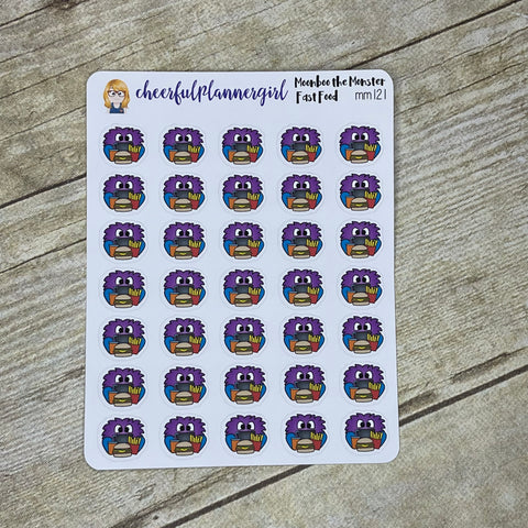 Fast Food Moonboo the Monster Planner Stickers
