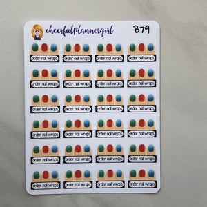 Order Nail Wraps Mani Planner Stickers