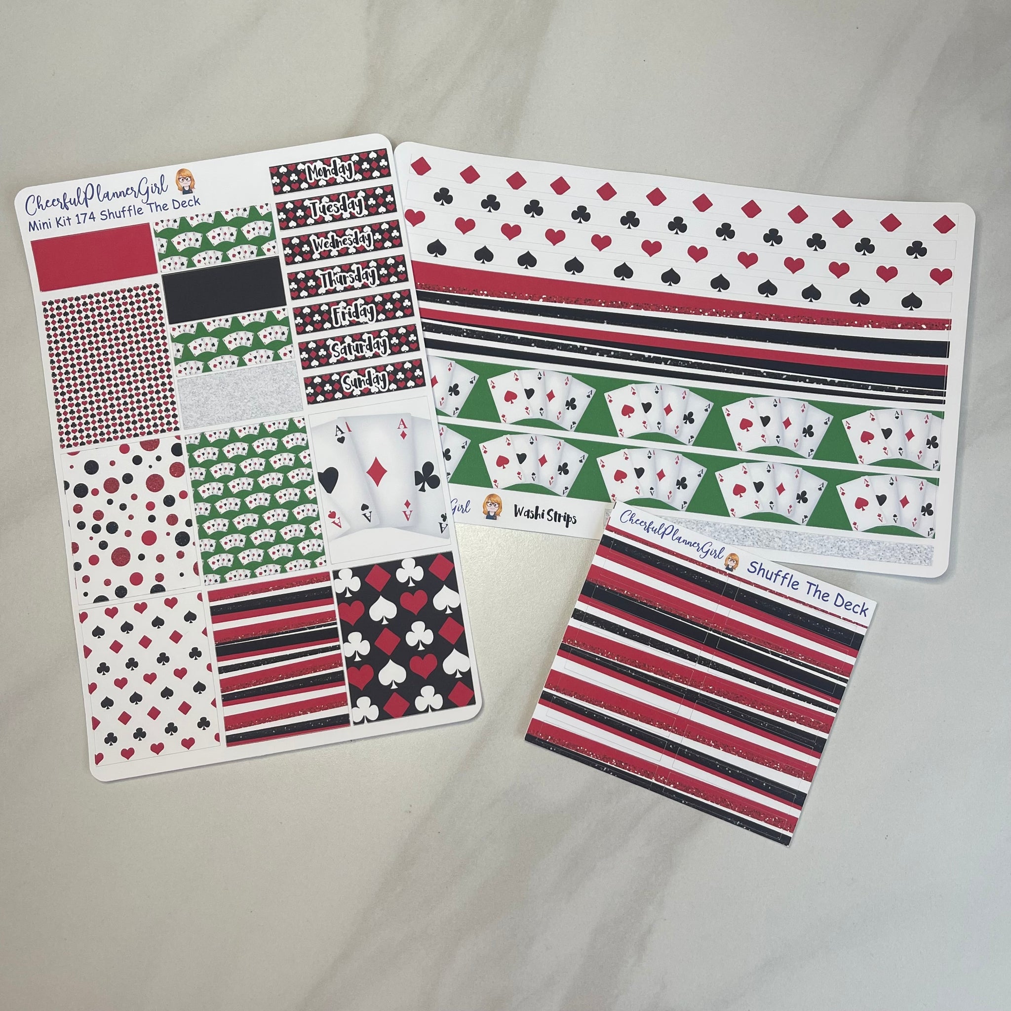 Shuffle The Deck Mini Kit Weekly Layout Planner Stickers