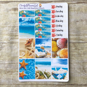 Beautiful Beach Mini Kit Weekly Layout Planner Stickers
