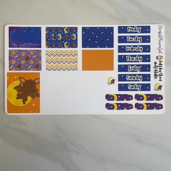 A Little Batty Standard Vertical Full Kit Weekly Layout Planner Stickers Halloween Bat