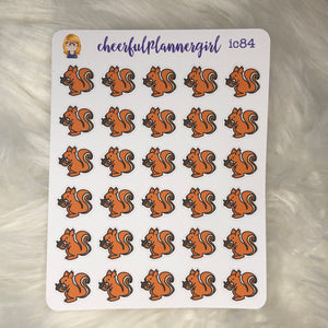 Squirrel with Acorn Planner Stickers Fall Autumn