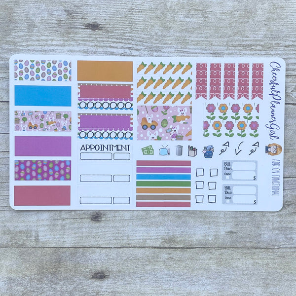 Easter Bunny Carrots Standard Vertical Full Kit Weekly Layout Planner Stickers
