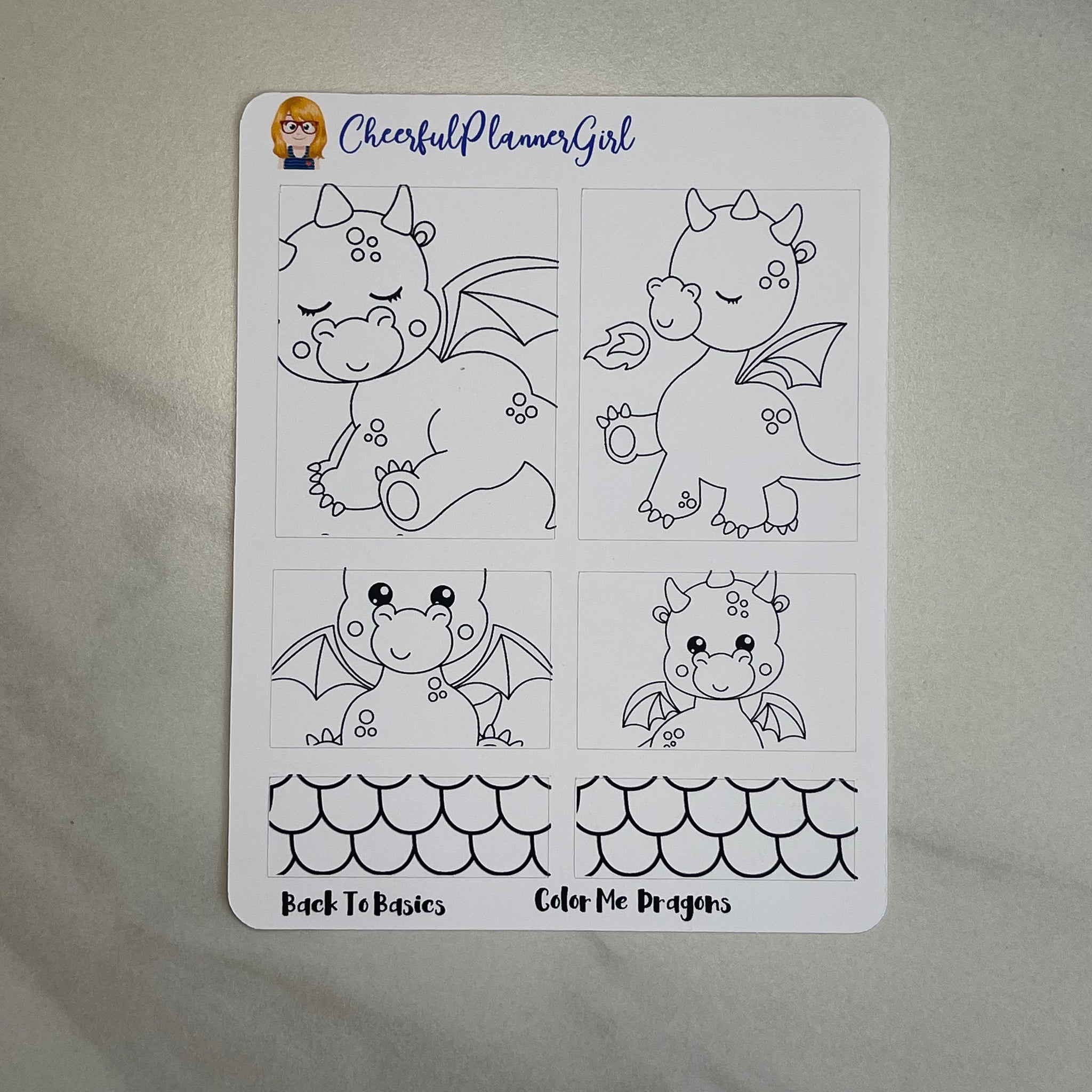 Color Me Dragons Planner Stickers Back to Basics