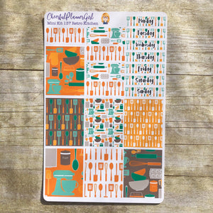 Retro Kitchen Mini Kit Weekly Layout Planner Stickers