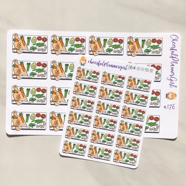 Meal Prep Colorful Flat Lay Planner Stickers