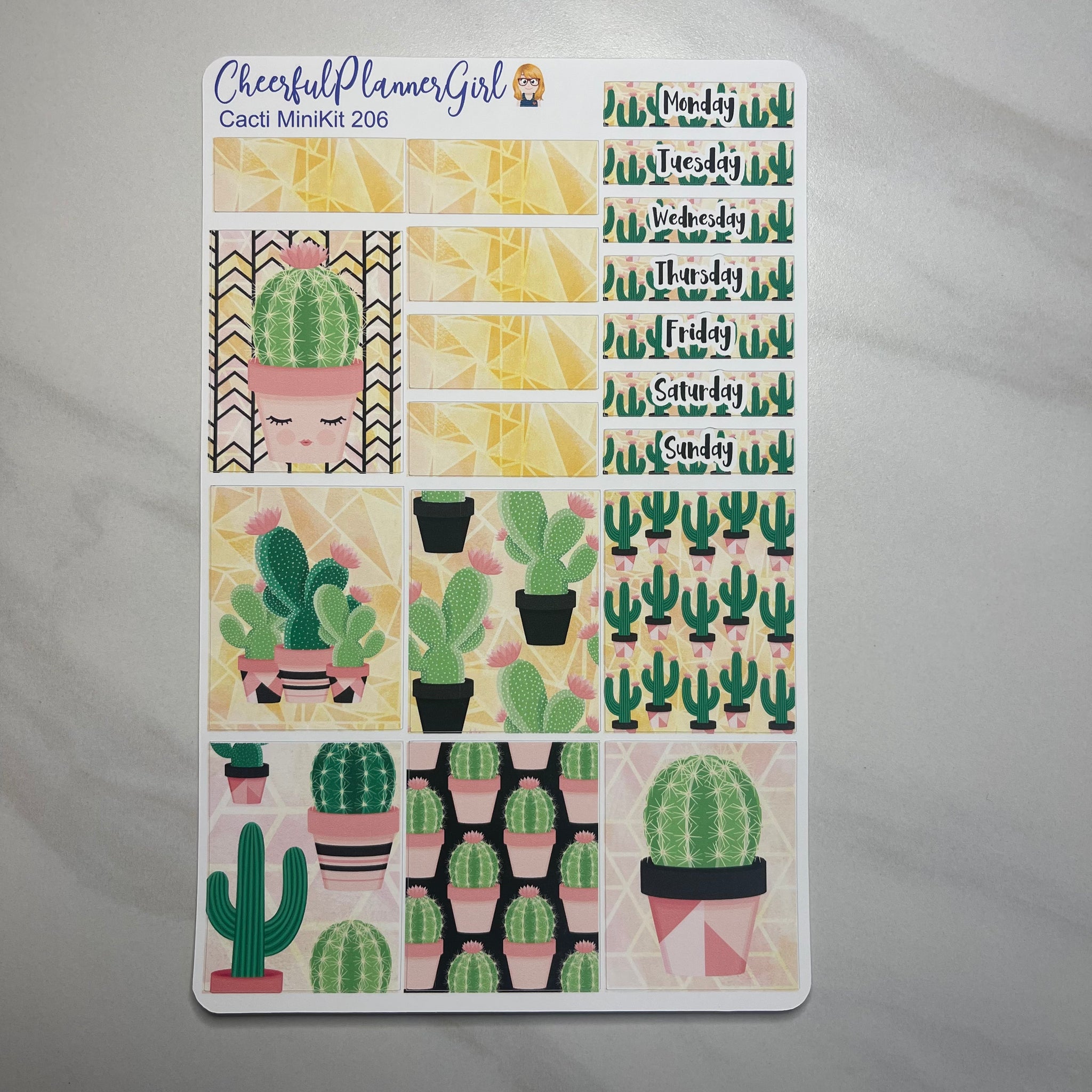 Cactus Cacti Mini Kit Weekly Layout Planner Stickers