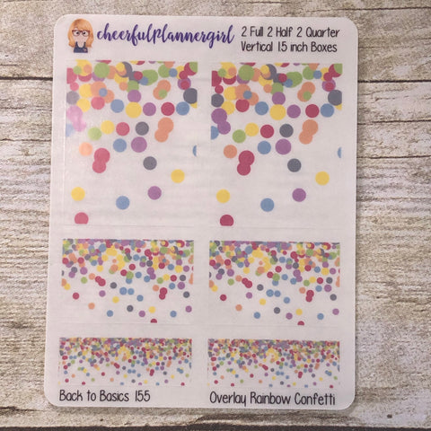 Rainbow Confetti Overlay Planner Stickers Back to Basics