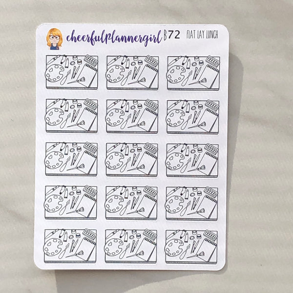 Art Flat Lay Planner Stickers