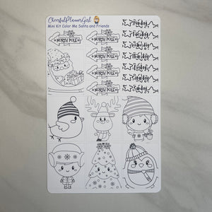 Color Me Santa and Friends Mini Kit Weekly Layout Planner Stickers Christmas