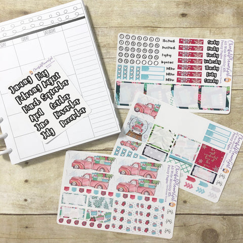 Christmas Truck Monthly Layout Kit for A5 Wide Planners