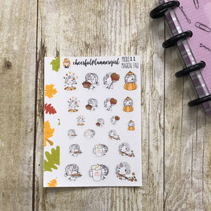 Magical Fall Micro Planner Stickers Unicorn Autumn