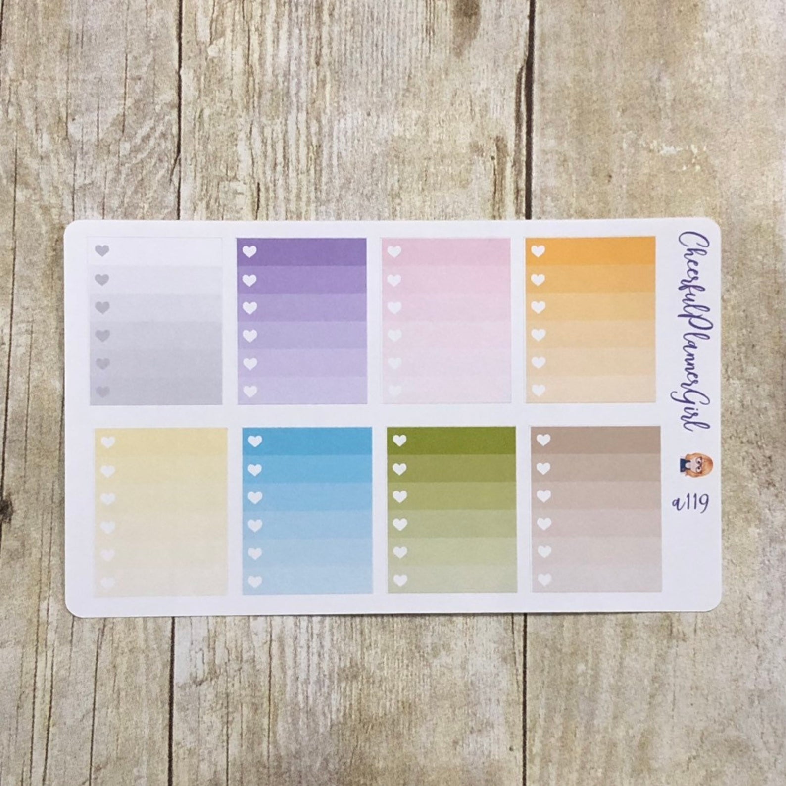 Pastel Ombre Full Box Planner Stickers
