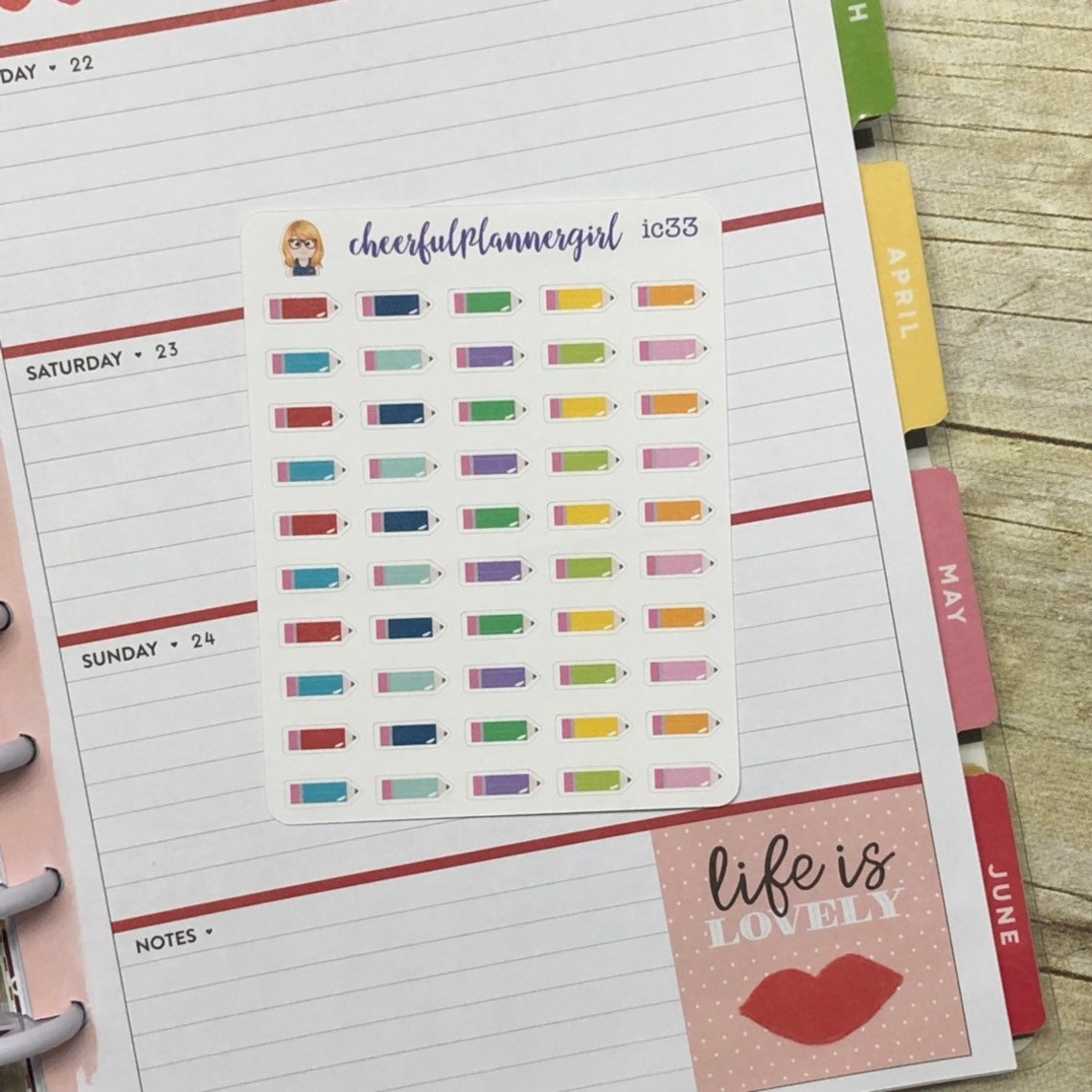 Pencil Planner Stickers