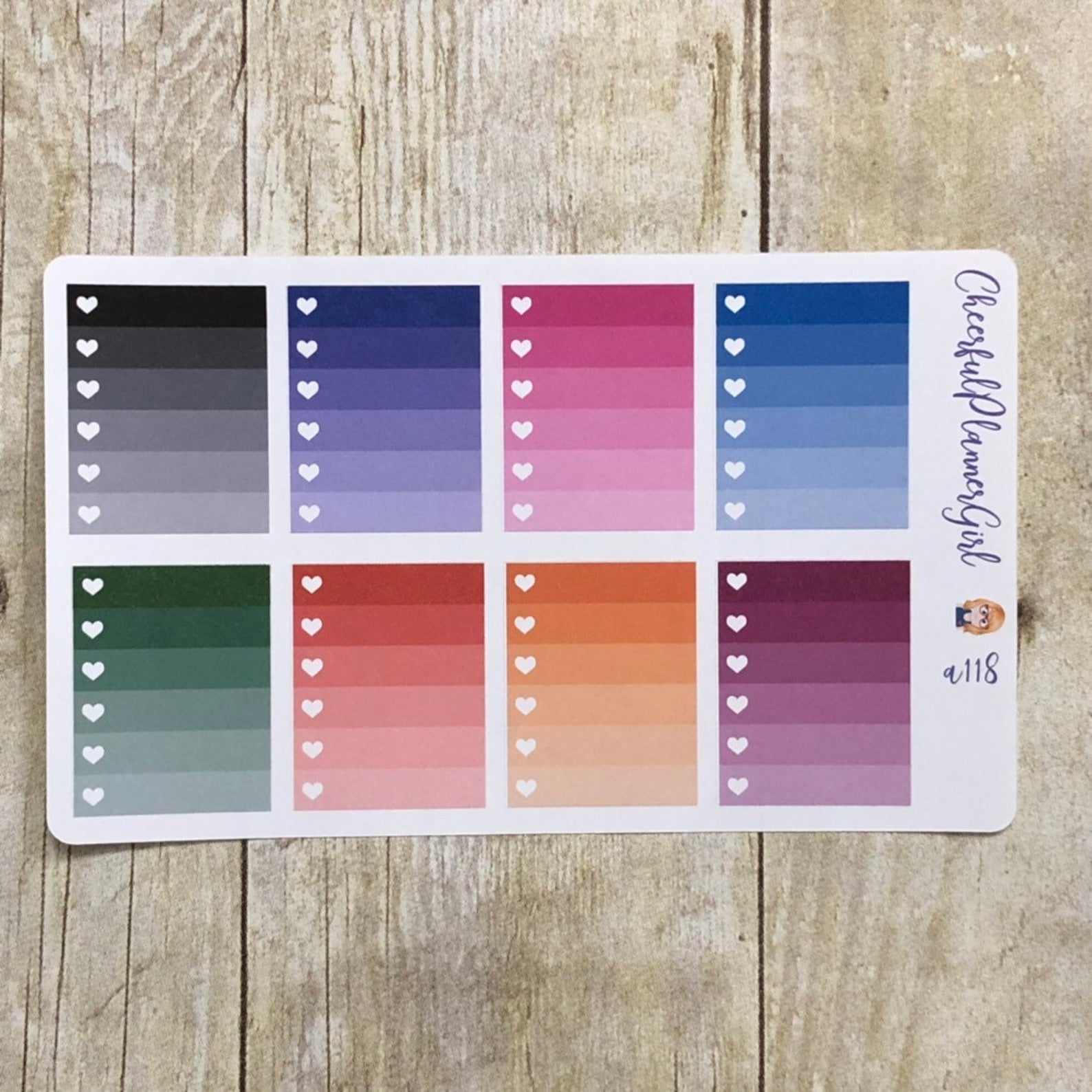 Primary Ombre Full Box Planner Stickers